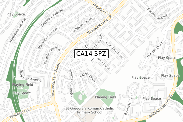 CA14 3PZ map - large scale - OS Open Zoomstack (Ordnance Survey) CA14 3PZ map - large scale - OS Open Zoomstack (Ordnance Survey)