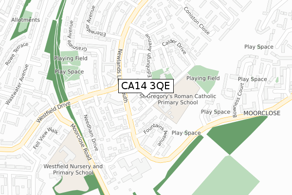 CA14 3QE map - large scale - OS Open Zoomstack (Ordnance Survey) CA14 3QE map - large scale - OS Open Zoomstack (Ordnance Survey)