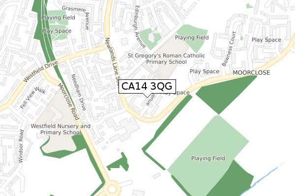 CA14 3QG map - large scale - OS Open Zoomstack (Ordnance Survey)