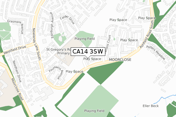 CA14 3SW map - large scale - OS Open Zoomstack (Ordnance Survey)
