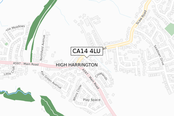 CA14 4LU map - large scale - OS Open Zoomstack (Ordnance Survey)