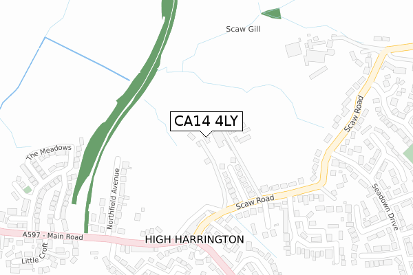 CA14 4LY map - large scale - OS Open Zoomstack (Ordnance Survey)