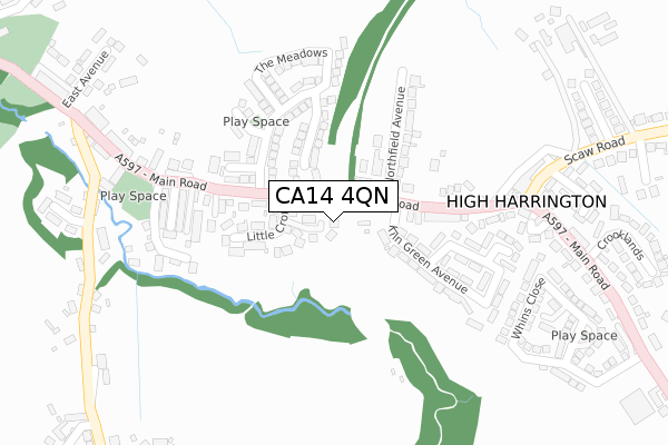 CA14 4QN map - large scale - OS Open Zoomstack (Ordnance Survey)