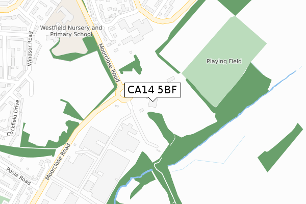 CA14 5BF map - large scale - OS Open Zoomstack (Ordnance Survey)