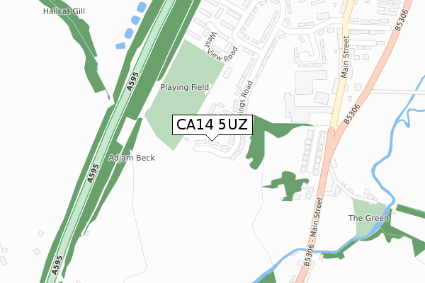 CA14 5UZ map - large scale - OS Open Zoomstack (Ordnance Survey)