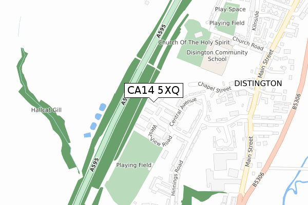 CA14 5XQ map - large scale - OS Open Zoomstack (Ordnance Survey)