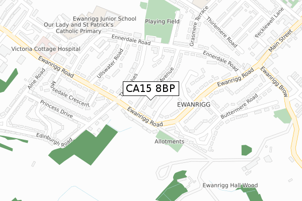 CA15 8BP map - large scale - OS Open Zoomstack (Ordnance Survey)