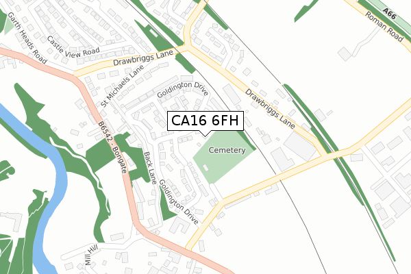 CA16 6FH map - large scale - OS Open Zoomstack (Ordnance Survey) CA16 6FH map - large scale - OS Open Zoomstack (Ordnance Survey)