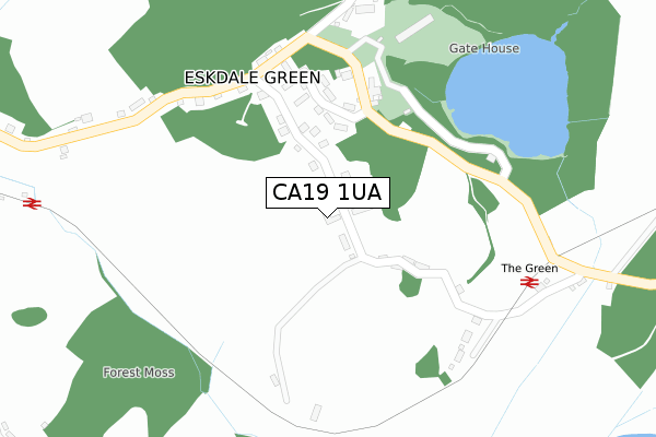 CA19 1UA map - large scale - OS Open Zoomstack (Ordnance Survey)