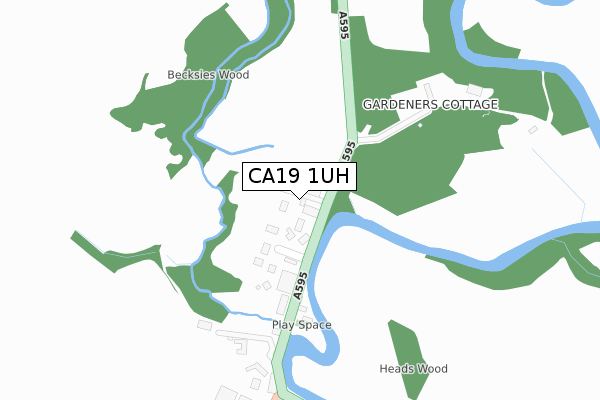 CA19 1UH map - large scale - OS Open Zoomstack (Ordnance Survey)