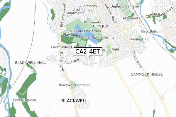 CA2 4ET map - small scale - OS Open Zoomstack (Ordnance Survey)