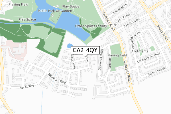 CA2 4QY map - large scale - OS Open Zoomstack (Ordnance Survey)