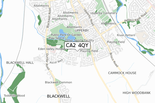 CA2 4QY map - small scale - OS Open Zoomstack (Ordnance Survey)