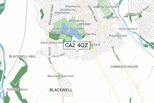 CA2 4QZ map - small scale - OS Open Zoomstack (Ordnance Survey)