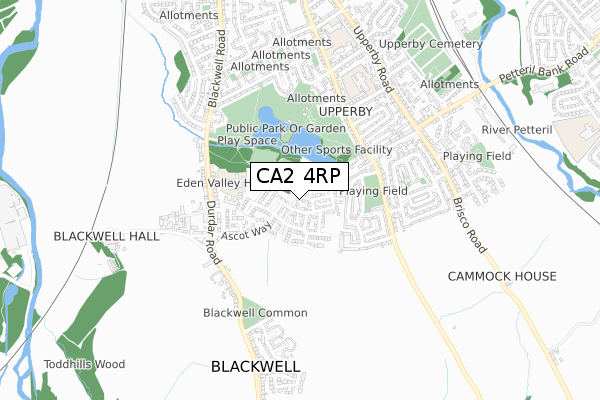 CA2 4RP map - small scale - OS Open Zoomstack (Ordnance Survey)