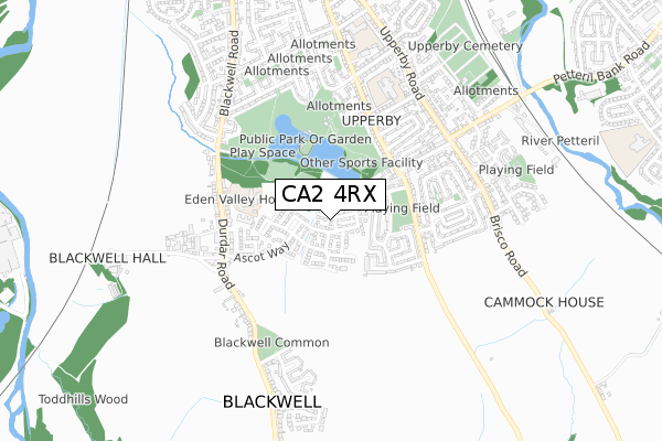 CA2 4RX map - small scale - OS Open Zoomstack (Ordnance Survey)