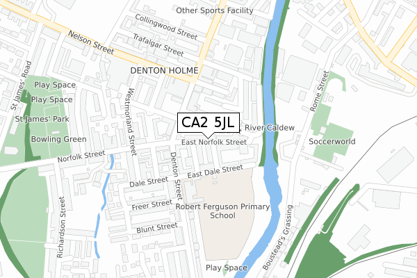 CA2 5JL map - large scale - OS Open Zoomstack (Ordnance Survey)