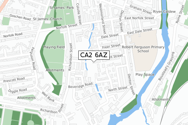 CA2 6AZ map - large scale - OS Open Zoomstack (Ordnance Survey)