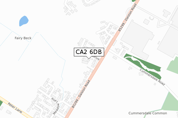 CA2 6DB map - large scale - OS Open Zoomstack (Ordnance Survey)