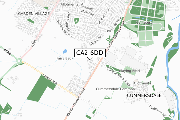 CA2 6DD map - small scale - OS Open Zoomstack (Ordnance Survey)
