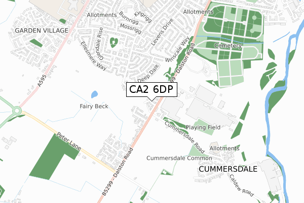 CA2 6DP map - small scale - OS Open Zoomstack (Ordnance Survey)