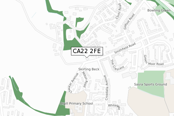 CA22 2FE map - large scale - OS Open Zoomstack (Ordnance Survey)