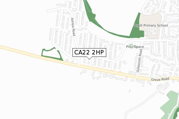 CA22 2HP map - large scale - OS Open Zoomstack (Ordnance Survey)