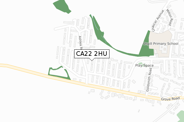 CA22 2HU map - large scale - OS Open Zoomstack (Ordnance Survey)