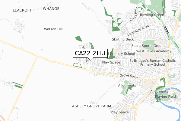 CA22 2HU map - small scale - OS Open Zoomstack (Ordnance Survey)