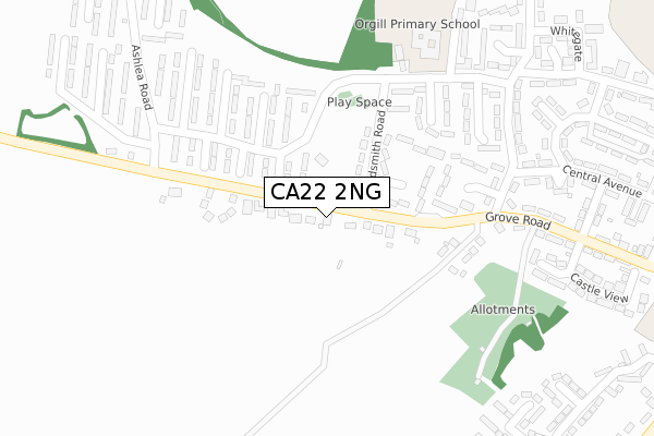CA22 2NG map - large scale - OS Open Zoomstack (Ordnance Survey)