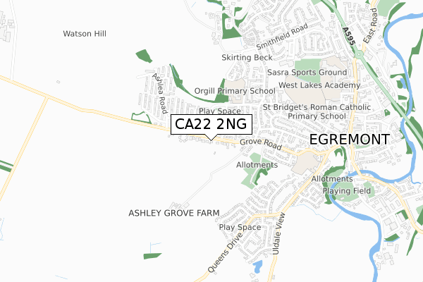 CA22 2NG map - small scale - OS Open Zoomstack (Ordnance Survey)