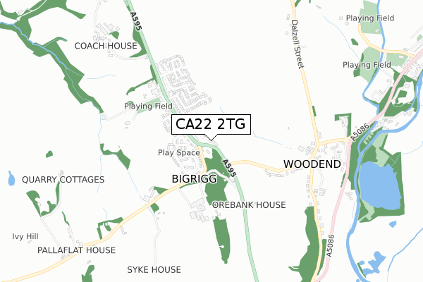 CA22 2TG map - small scale - OS Open Zoomstack (Ordnance Survey) CA22 2TG map - small scale - OS Open Zoomstack (Ordnance Survey)