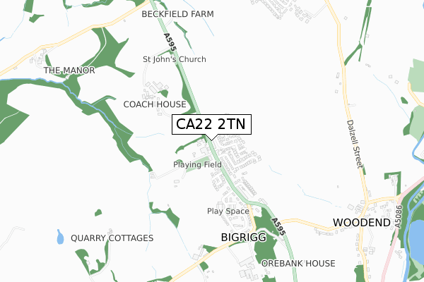 CA22 2TN map - small scale - OS Open Zoomstack (Ordnance Survey)