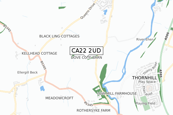 CA22 2UD map - small scale - OS Open Zoomstack (Ordnance Survey)