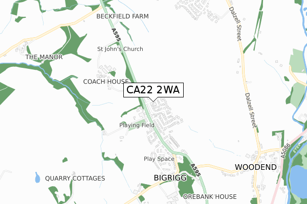 CA22 2WA map - small scale - OS Open Zoomstack (Ordnance Survey) CA22 2WA map - small scale - OS Open Zoomstack (Ordnance Survey)