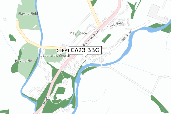 CA23 3BG map - large scale - OS Open Zoomstack (Ordnance Survey)