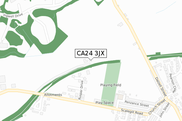 CA24 3JX map - large scale - OS Open Zoomstack (Ordnance Survey)