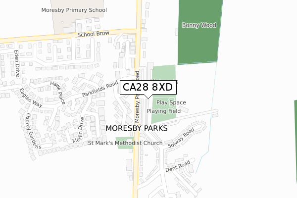 CA28 8XD map - large scale - OS Open Zoomstack (Ordnance Survey)