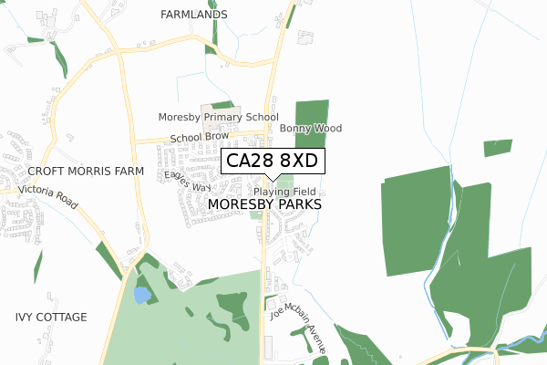 CA28 8XD map - small scale - OS Open Zoomstack (Ordnance Survey)
