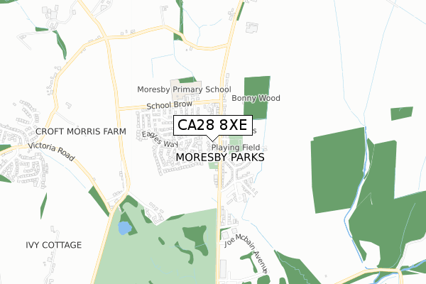 CA28 8XE map - small scale - OS Open Zoomstack (Ordnance Survey)