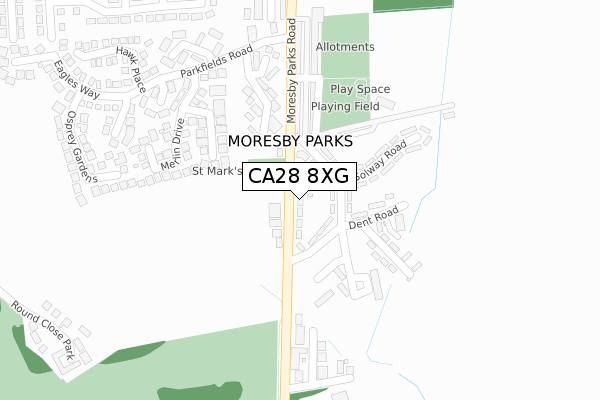 CA28 8XG map - large scale - OS Open Zoomstack (Ordnance Survey)