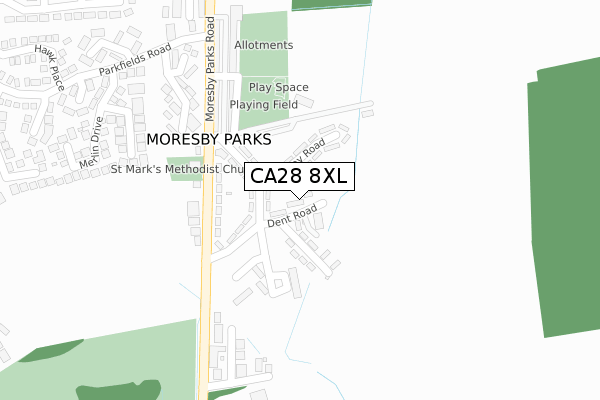 CA28 8XL map - large scale - OS Open Zoomstack (Ordnance Survey)