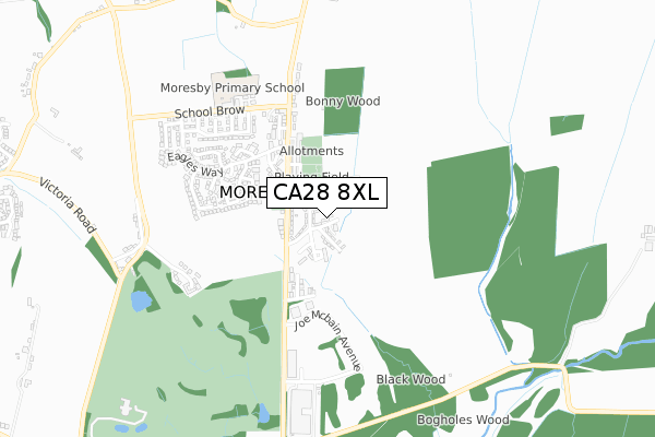 CA28 8XL map - small scale - OS Open Zoomstack (Ordnance Survey)