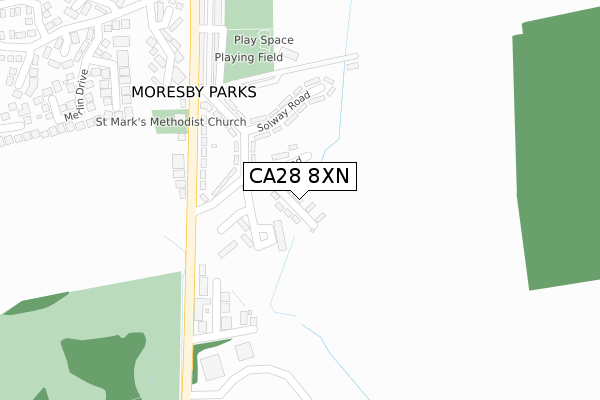 CA28 8XN map - large scale - OS Open Zoomstack (Ordnance Survey)