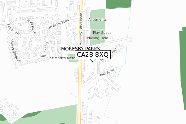 CA28 8XQ map - large scale - OS Open Zoomstack (Ordnance Survey)