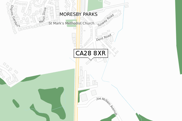 CA28 8XR map - large scale - OS Open Zoomstack (Ordnance Survey)