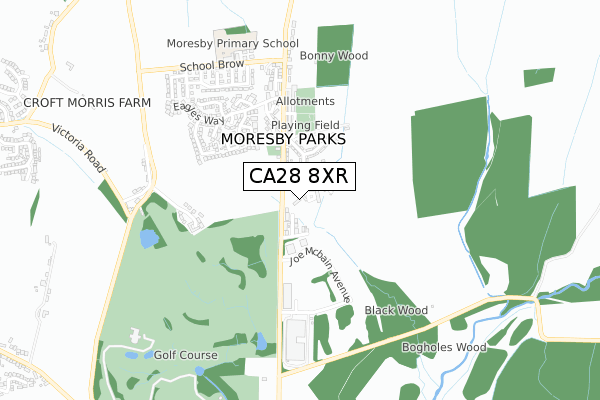 CA28 8XR map - small scale - OS Open Zoomstack (Ordnance Survey)