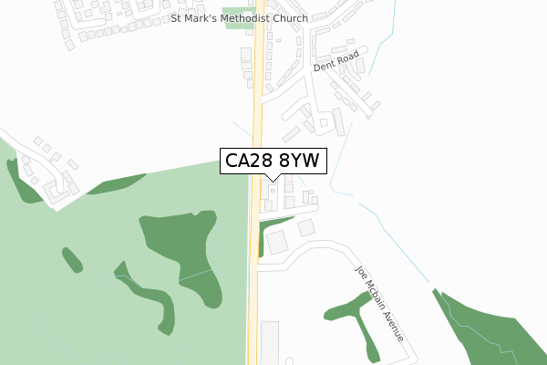 CA28 8YW map - large scale - OS Open Zoomstack (Ordnance Survey)