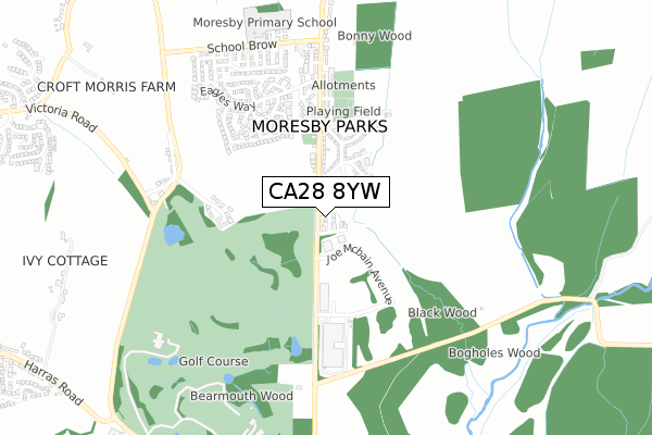 CA28 8YW map - small scale - OS Open Zoomstack (Ordnance Survey)