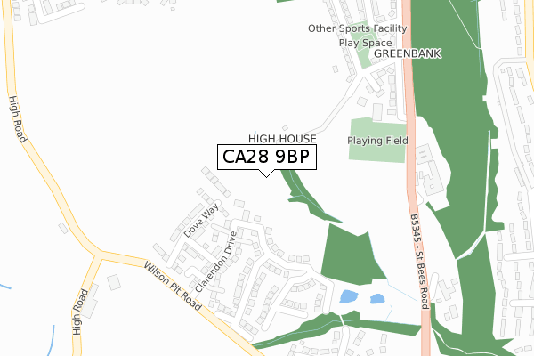 CA28 9BP map - large scale - OS Open Zoomstack (Ordnance Survey) CA28 9BP map - large scale - OS Open Zoomstack (Ordnance Survey)